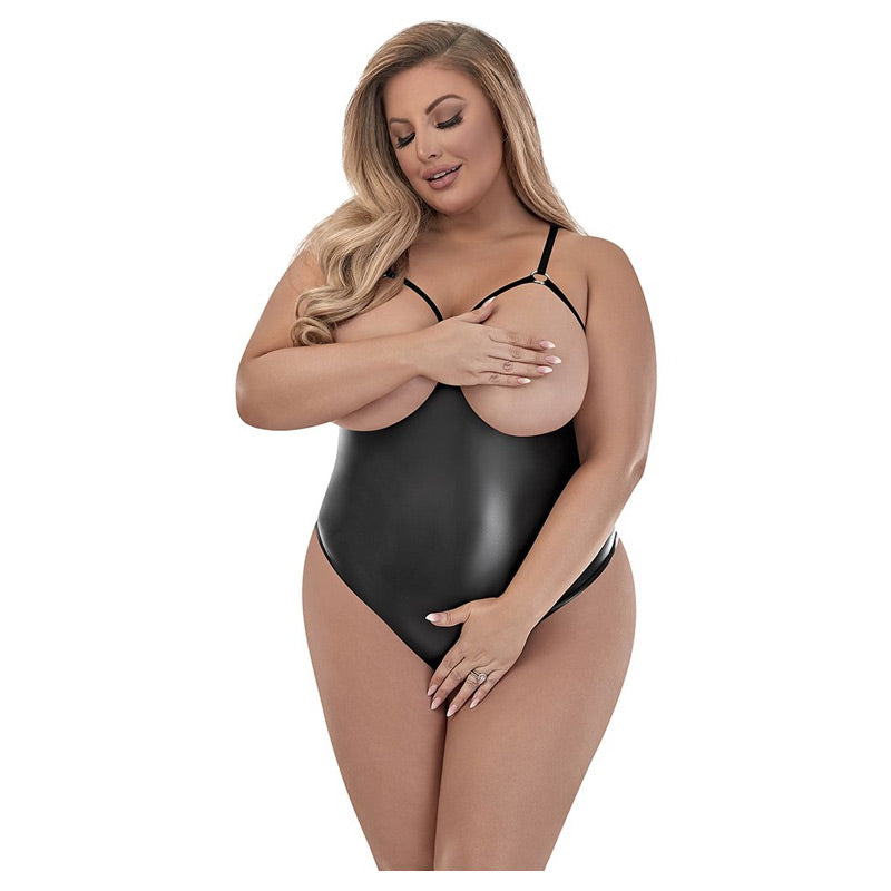 Matte Onyx Cupless And Crotchless Teddy