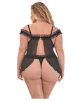 Ruffled Fly Away Baby Doll And Split Crotch Thong