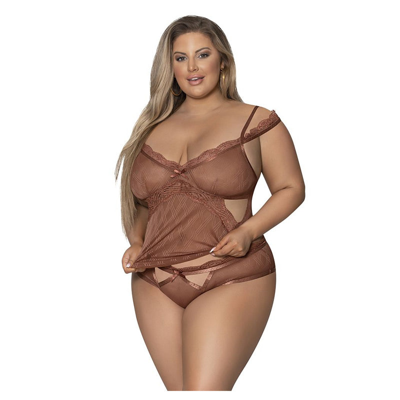 Caramel Kiss Cami And Split Crotch Boyshort