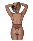 Caramel Kiss Cupless And Crotchless Teddy with Open Back