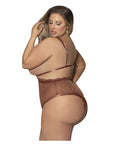 Caramel Kiss Cupless And Crotchless Teddy with Open Back