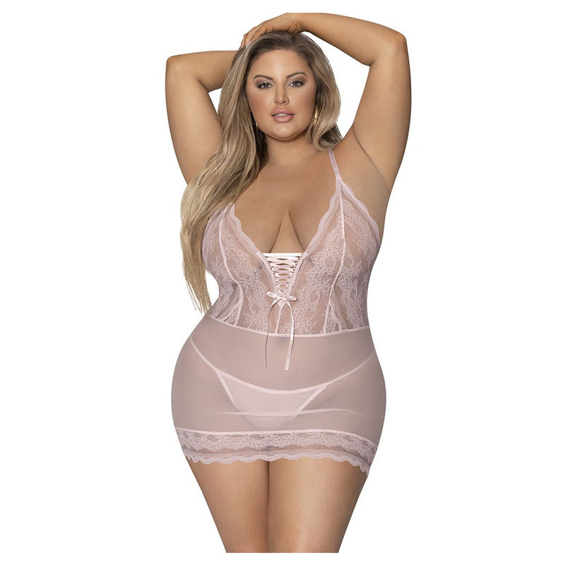 Seabreeze Lace Up Chemise And G Set