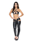 Liquid Onyx Halter Bra And Cutout Pants