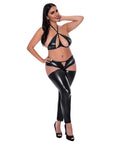 Liquid Onyx Halter Bra And Cutout Pants