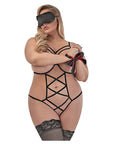 Love And Bondage Strappy Cupless Teddy with 2 Piece Bondage Set