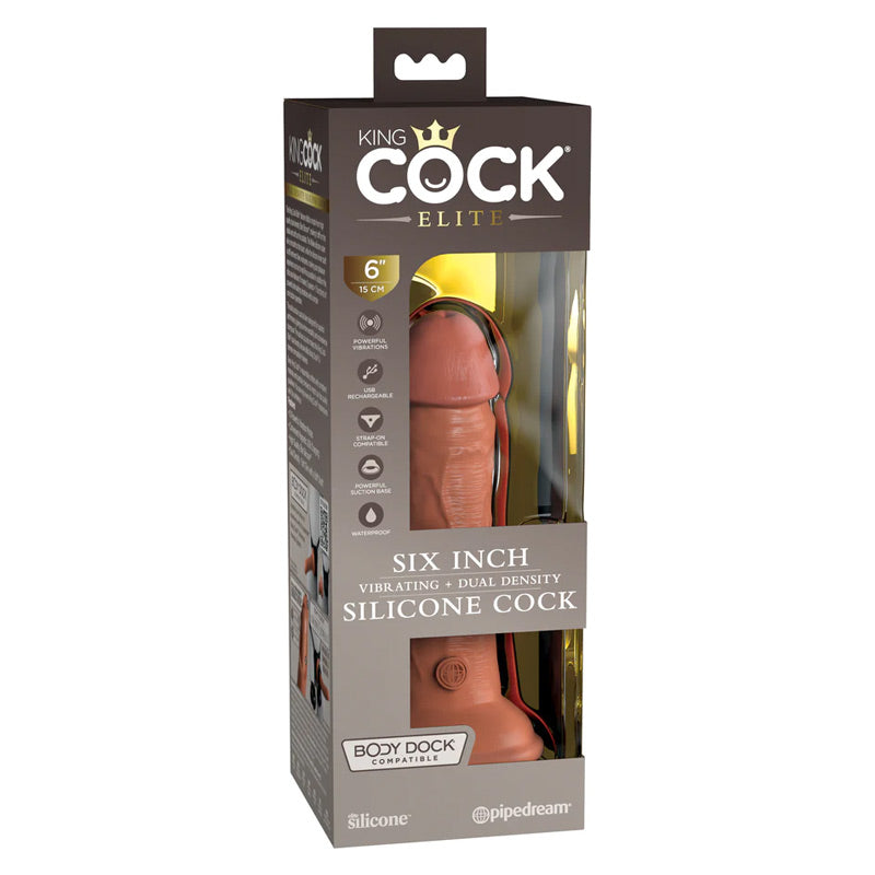 King Cock Elite 6"Dual Density Vibe Silicone Cock