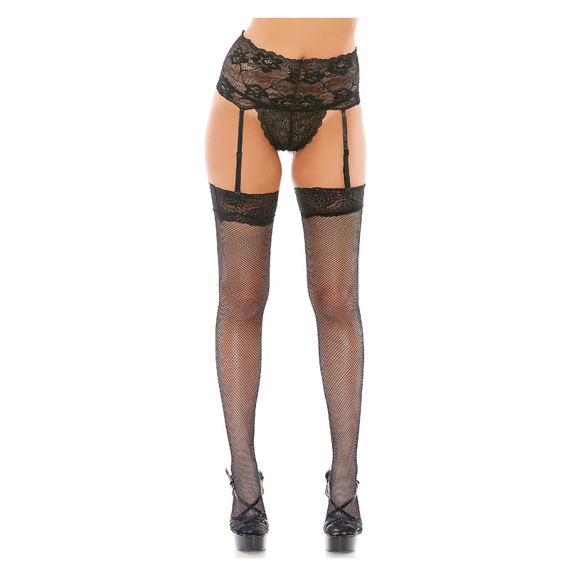 Popsi Lace Garter And Stocking Set