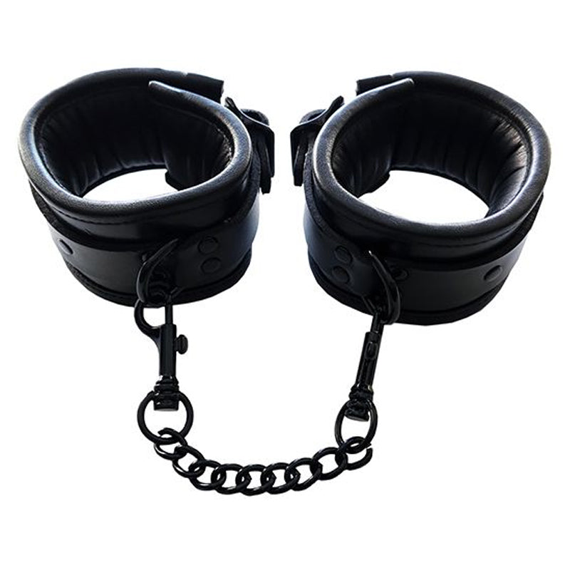 Rouge Padded Leather Ankle Cuffs
