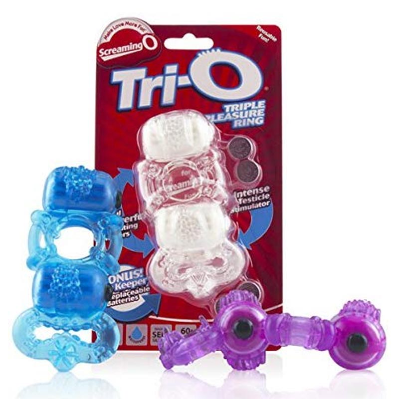 Tri-O - Assorted Colours Vibrating Cock Ring