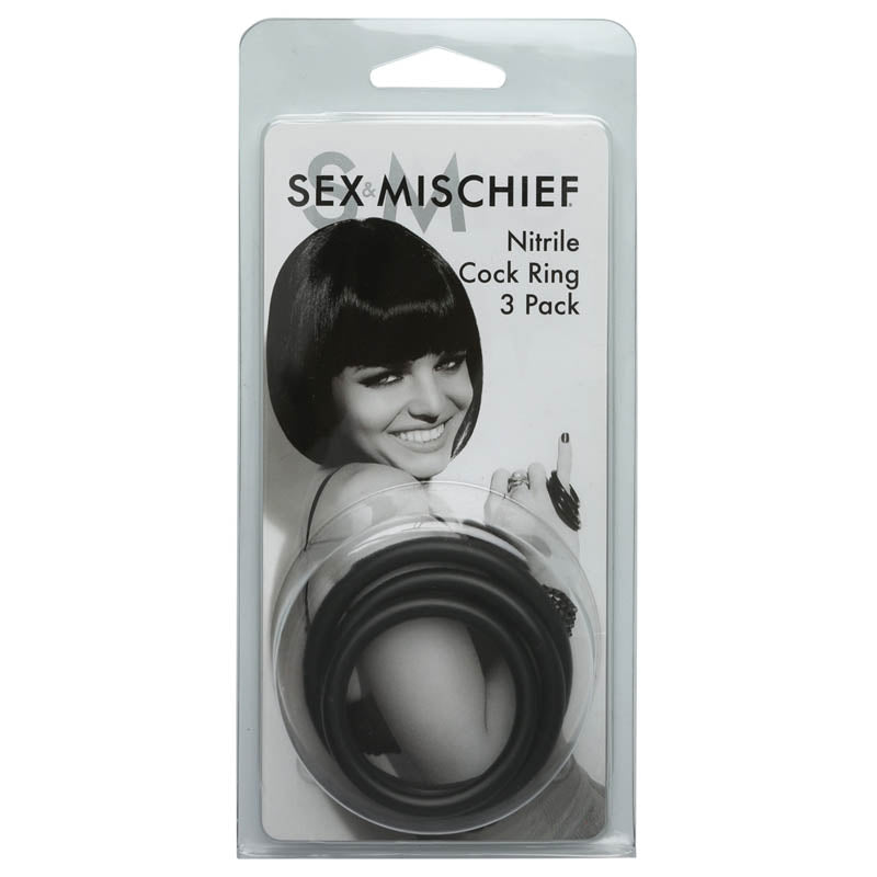 Sex &amp; Mischief Nitrile Cock Ring 3 Pack