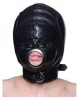 Leather Padded Hood with Mouth Hole