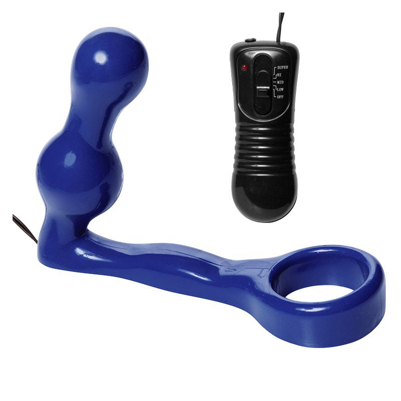 The Spire Quattro Vibrating Cock Ring With Anal Plug