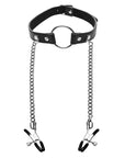 Seize O-Ring Gag With Nipple Clamps