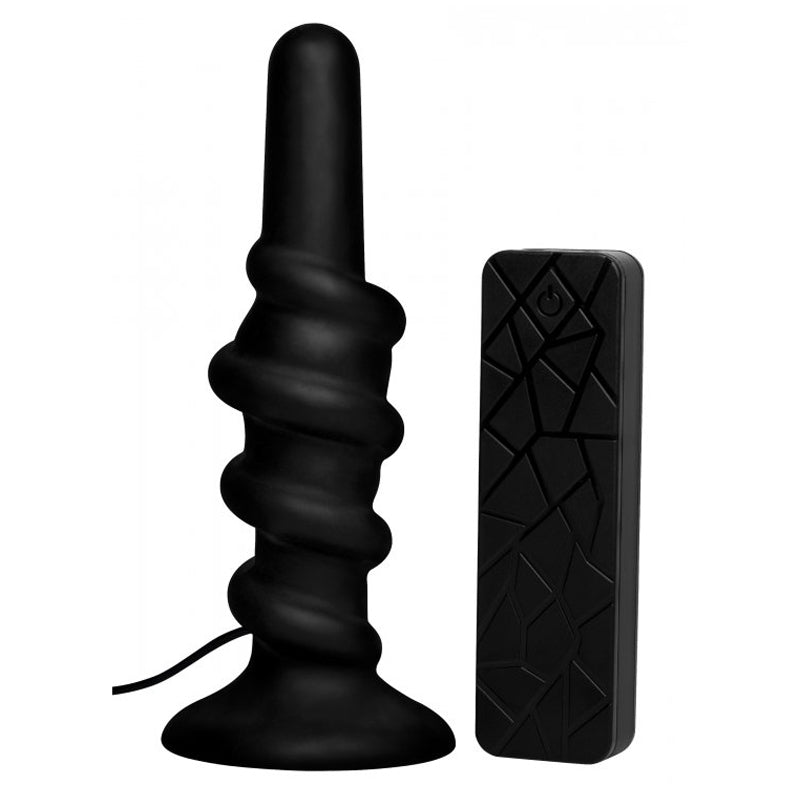 Coiled Vibrating Anal Plug with Controller