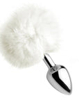 White Fluffy Bunny Tail Anal Plug