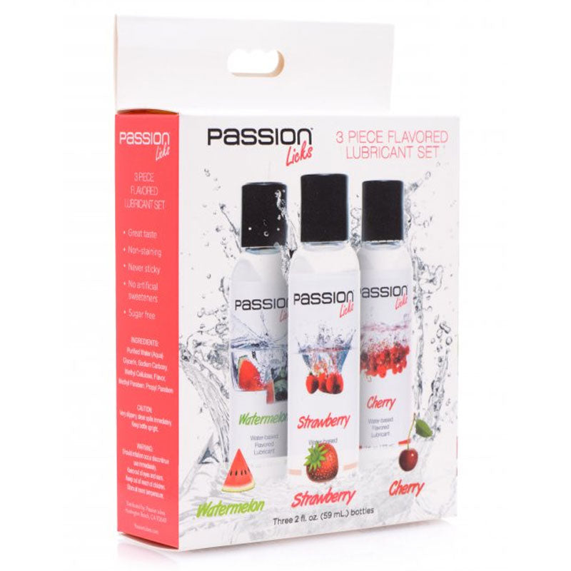 Passion Licks 3 Piece Flavored Lube Set