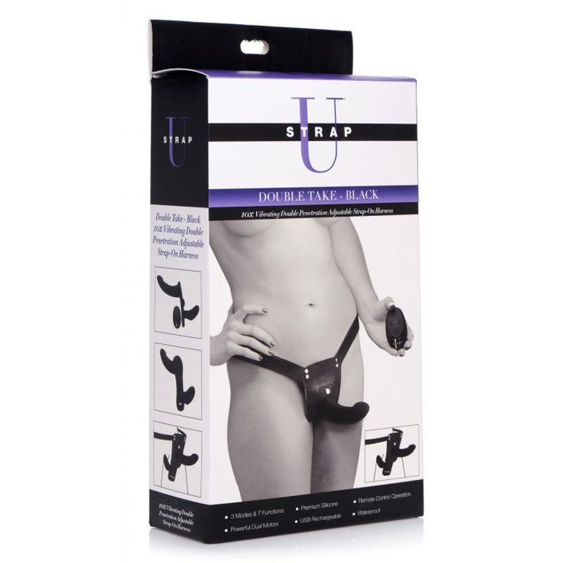 Double Take 10X Double Penetration Vibrating Strap-on Harness