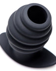 Silicone Ribbed Hollow Anal Plug - Medium