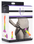 Proud Rainbow Silicone Dildo With Harness