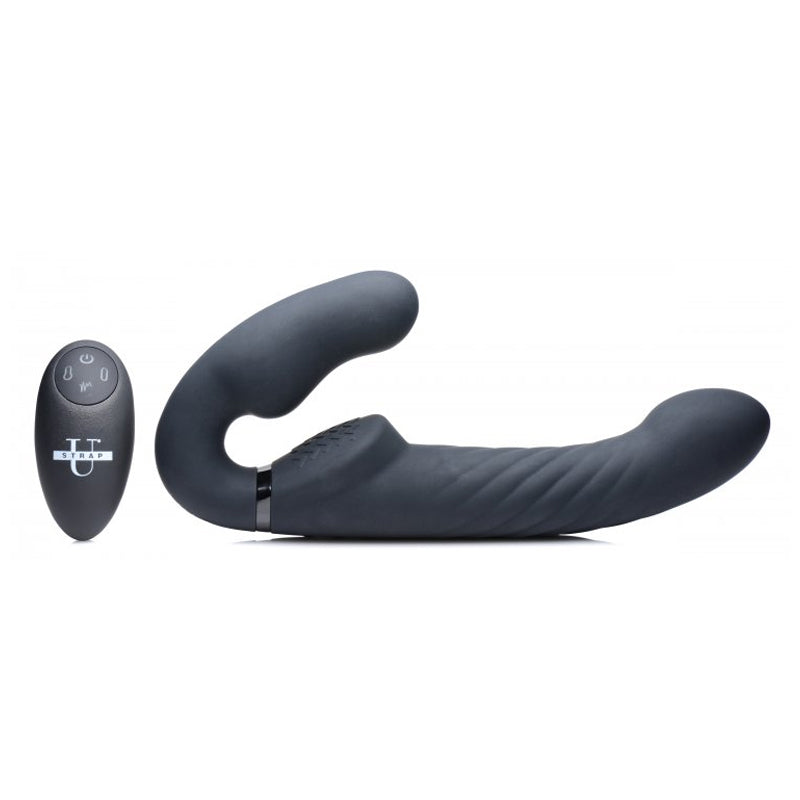 10X Swirl Ergo-Fit Inflatable &amp; VibratingStrapless Strap-On