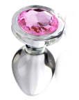 Pink Gem Glass Anal Plug - Large