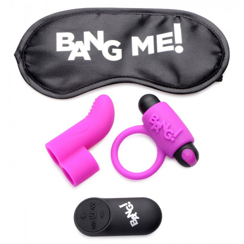 Bang Couples Love Ring, Finger Vibe, Bullet, &amp; Blindfold Kit