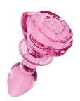 Pink Rose Glass Anal Plug