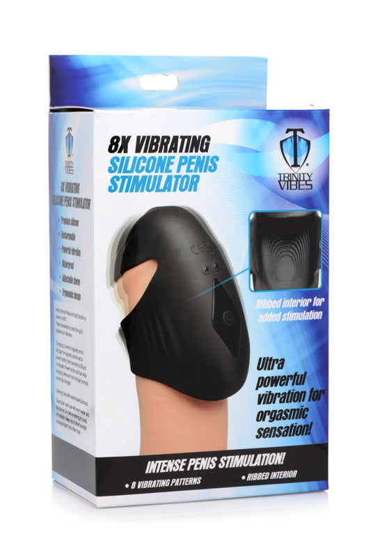 8X Vibrating Silicone Penis Sleeve