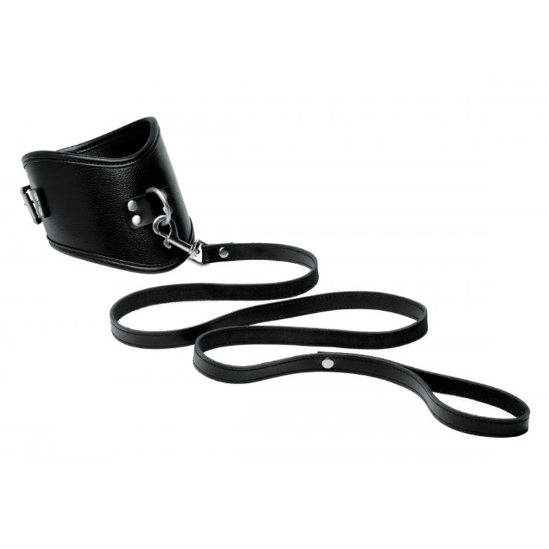 Posture Leather Collar With leash