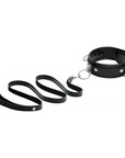 3 Ring Leather Collar With leash